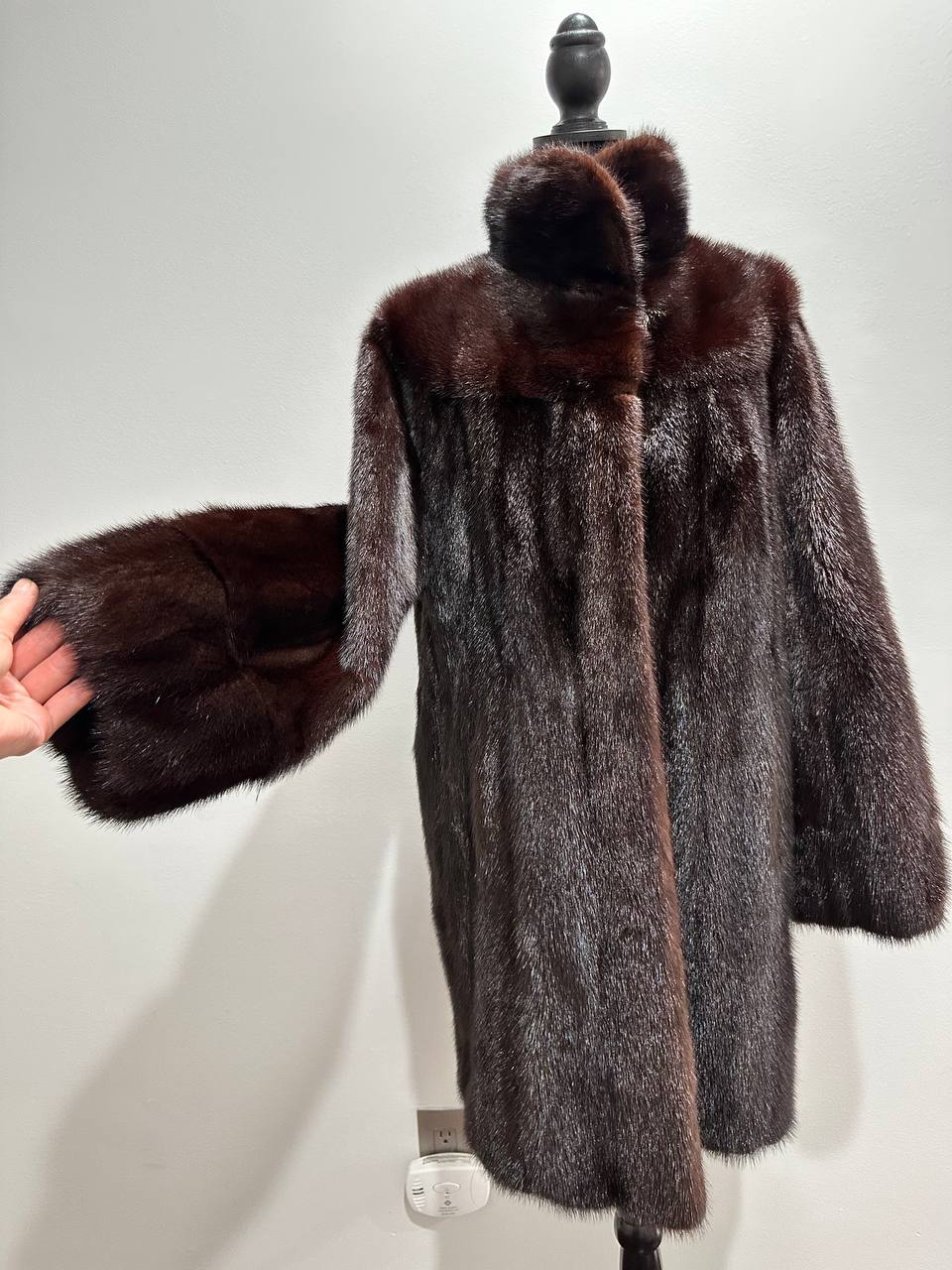 Luxury Womens Real Fur jacket SIZE L coat 1201000 Long genuine MINK NEW