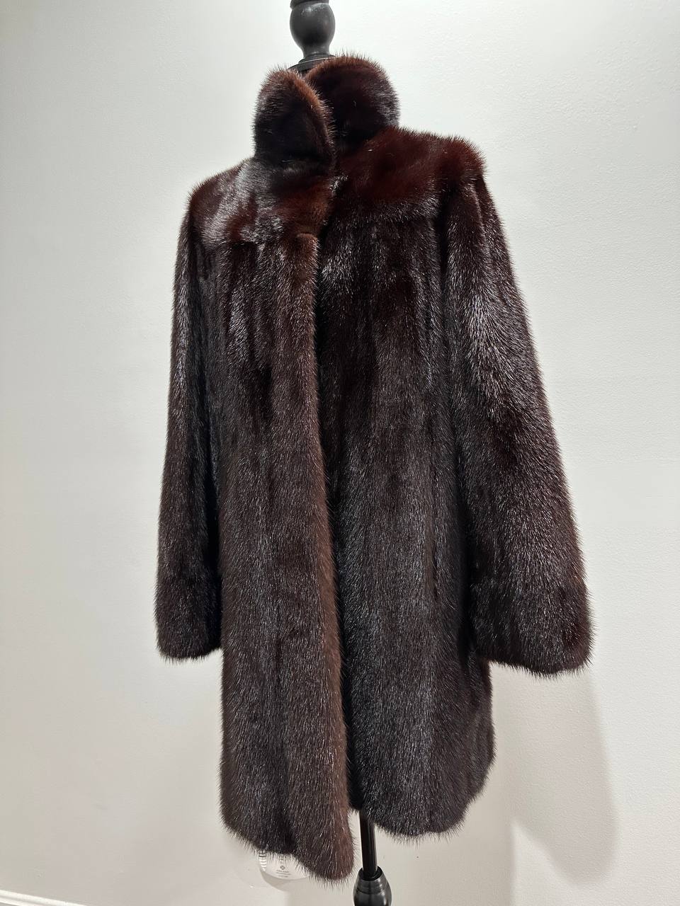 Luxury Womens Real Fur jacket SIZE L coat 1201000 Long genuine MINK NEW