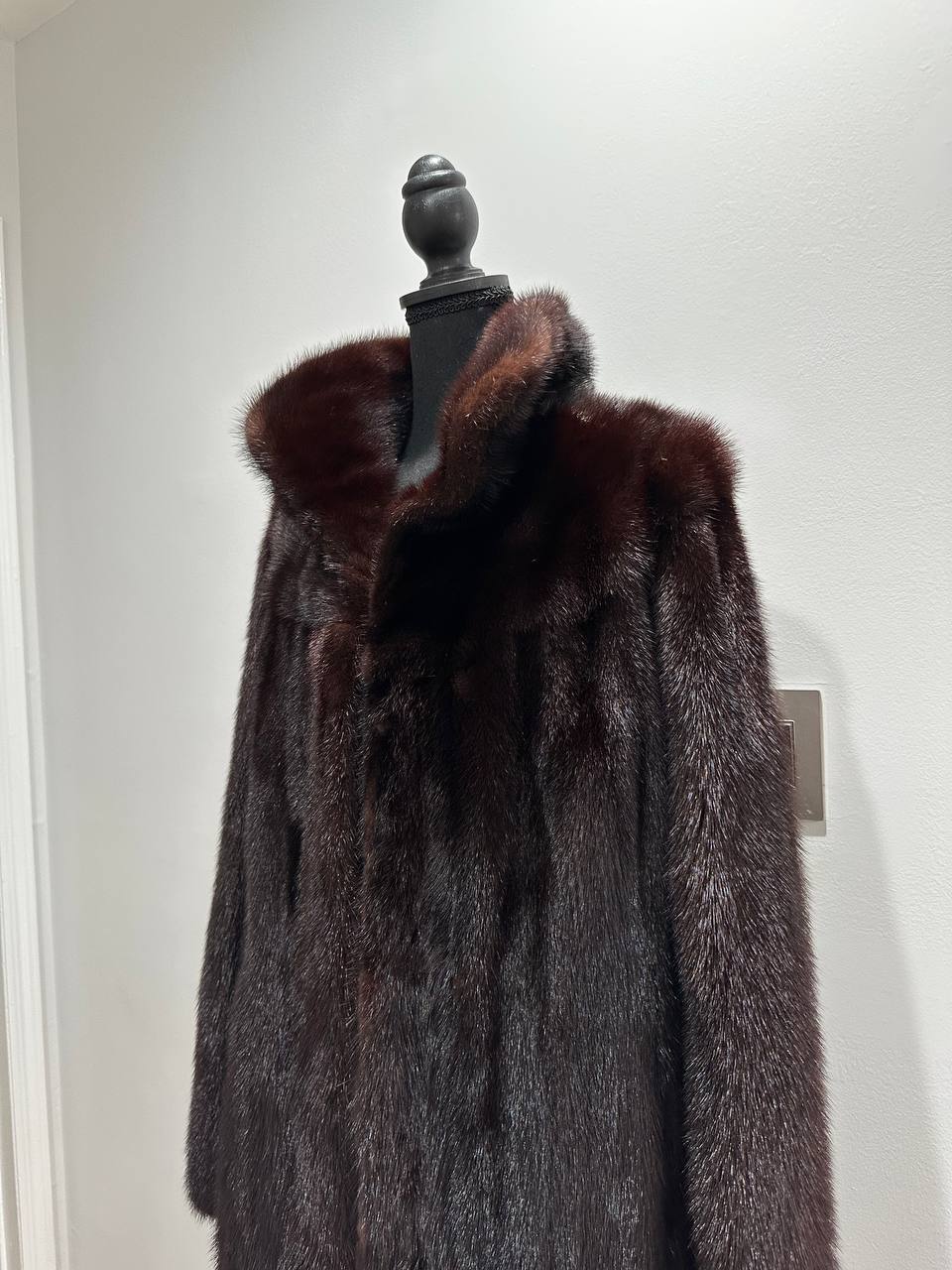 Luxury Womens Real Fur jacket SIZE L coat 1201000 Long genuine MINK NEW