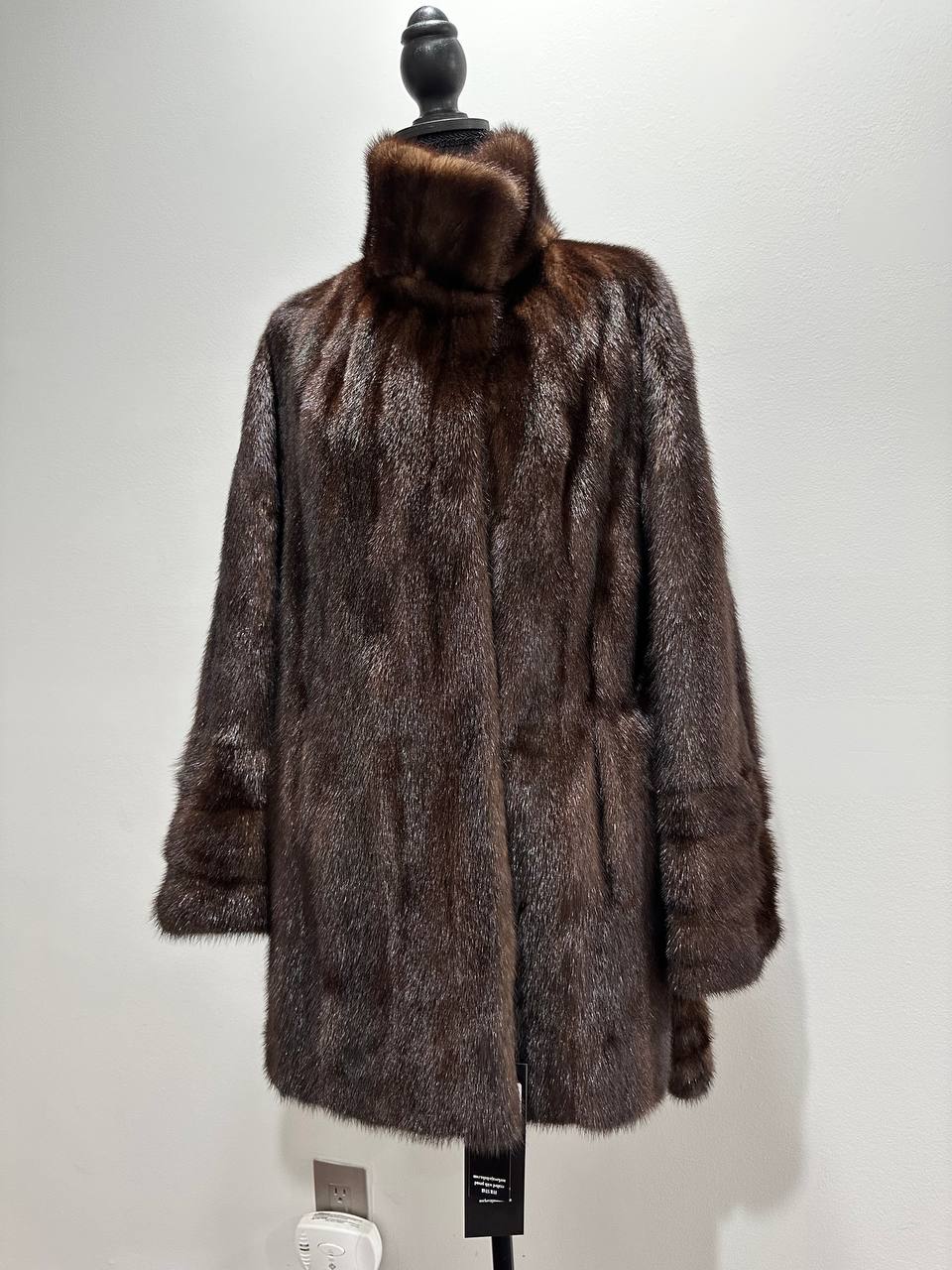Luxury Womens Real Fur jacket SIZE L coat 1201000 Long genuine MINK NEW