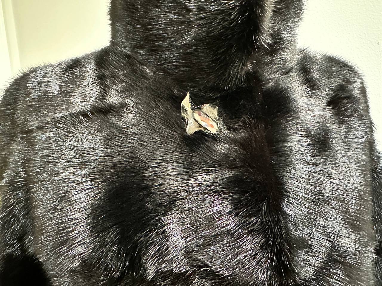 NEW REAL MINK FUR coat size M 1201121 HORIZONTAL long sleeve jacket BLACK