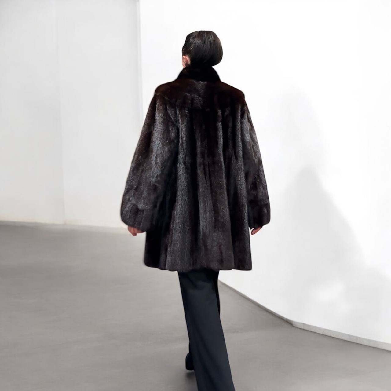 Luxury Womens Real Fur jacket SIZE L coat 1201000 Long genuine MINK NEW