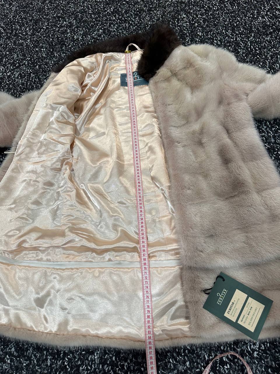 Luxurious Real Genuine Mink & Sable Fur Coat Golden Mocha horizontal 1201146 S