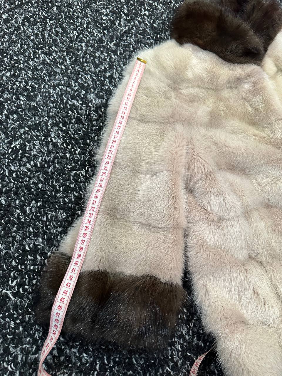 Luxurious Real Genuine Mink & Sable Fur Coat Golden Mocha horizontal 1201146 S