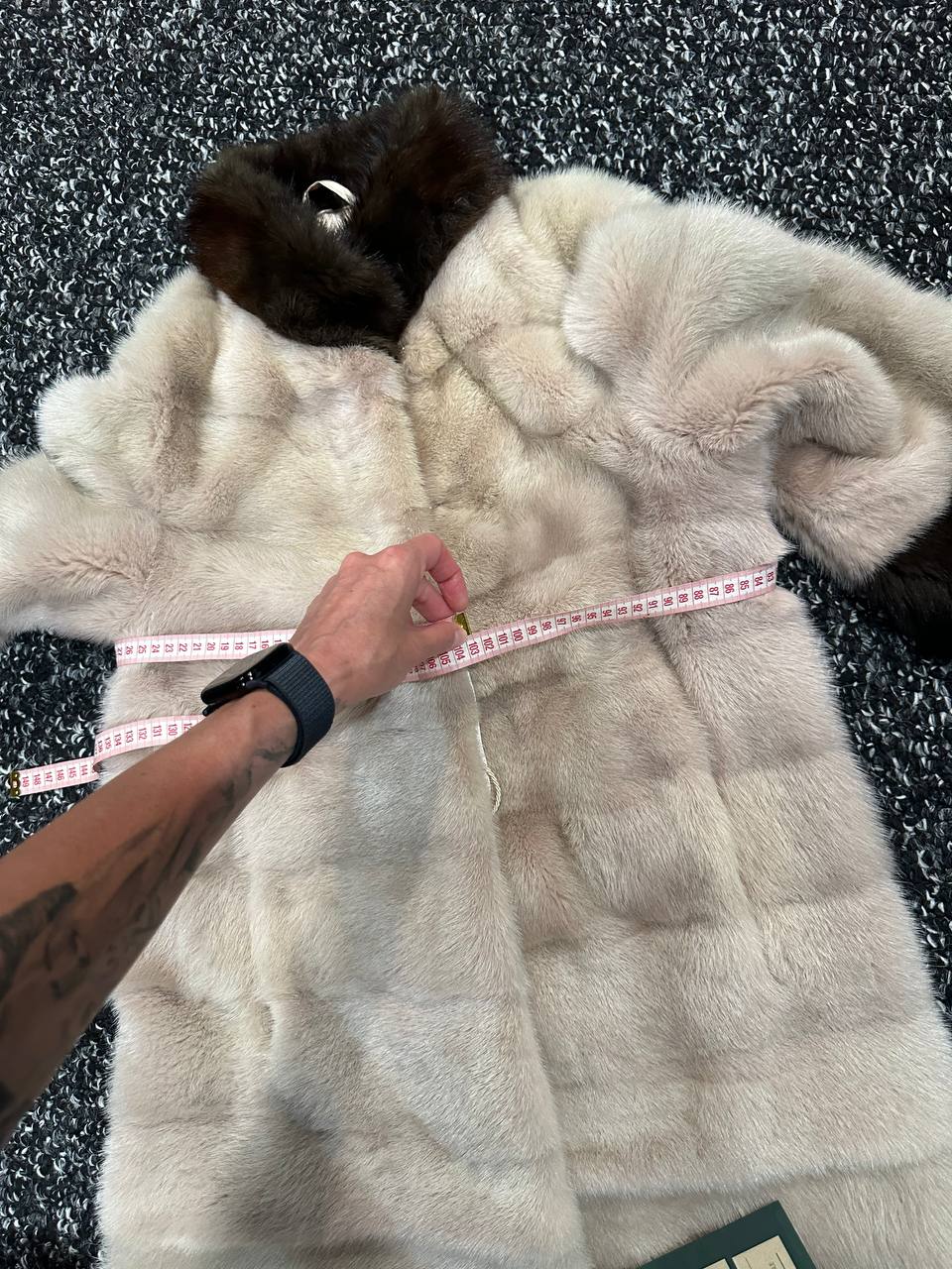 Luxurious Real Genuine Mink & Sable Fur Coat Golden Mocha horizontal 1201146 S