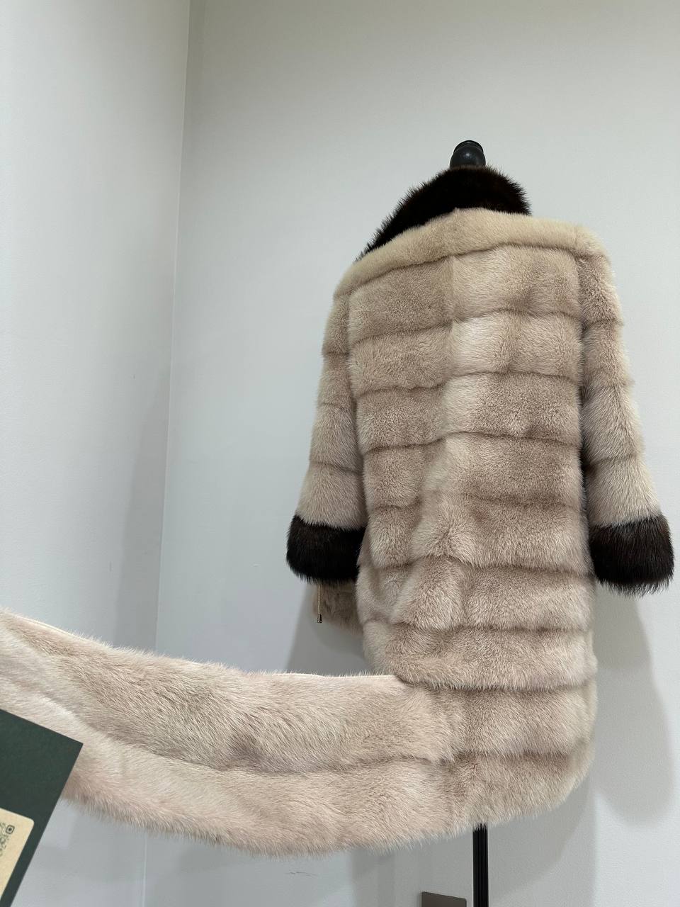 Luxurious Real Genuine Mink & Sable Fur Coat Golden Mocha horizontal 1201146 S