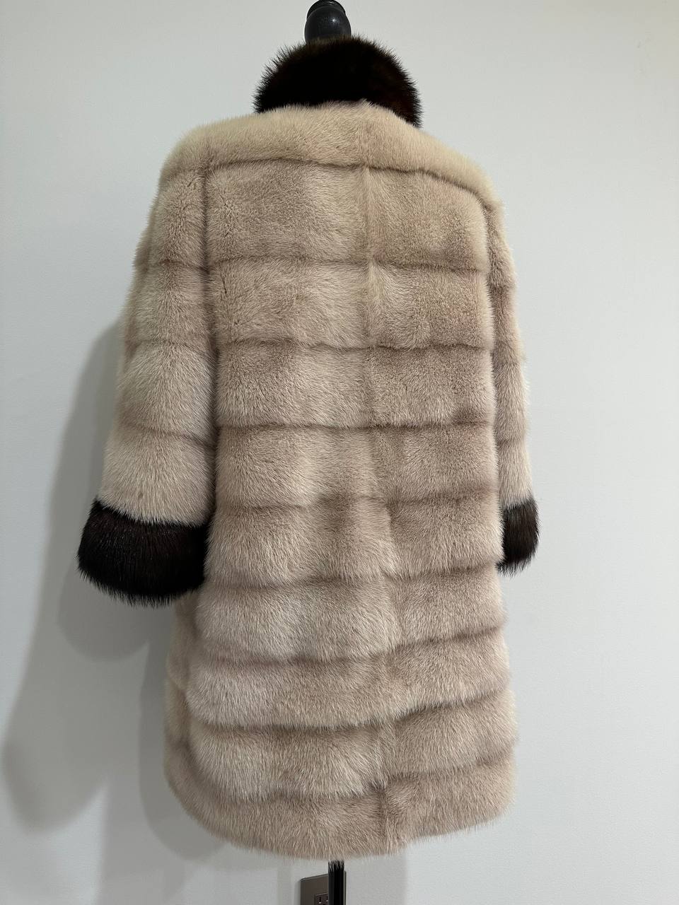 Luxurious Real Genuine Mink & Sable Fur Coat Golden Mocha horizontal 1201146 S