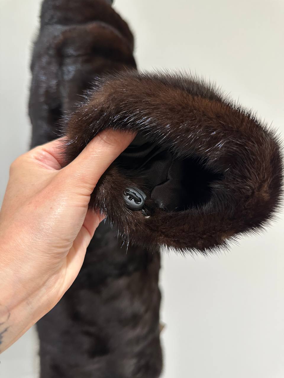 New Luxury Real Mink Fur Coat XS size Velvet Chestnut 1201147