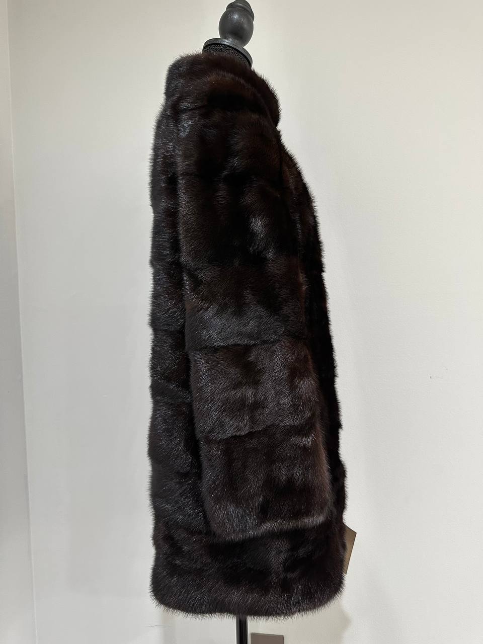 New Luxury Real Mink Fur Coat XS size Velvet Chestnut 1201147
