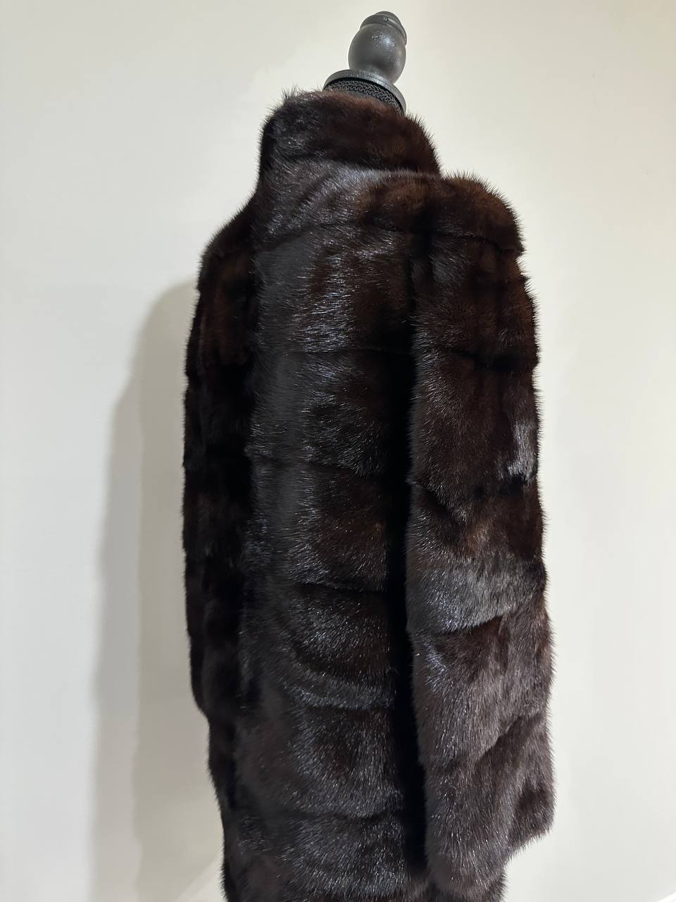 New Luxury Real Mink Fur Coat XS size Velvet Chestnut 1201147