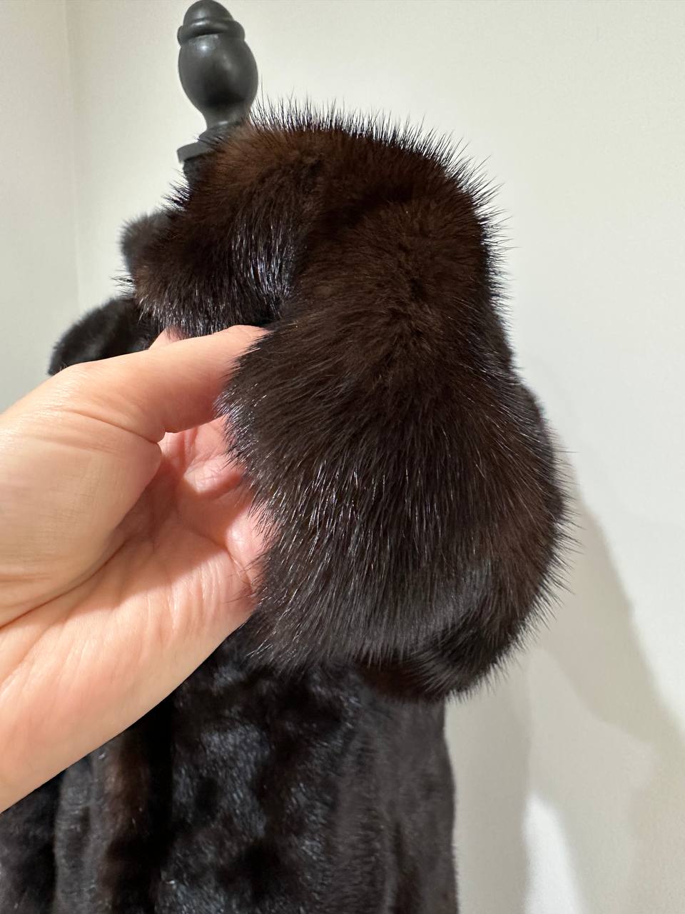 New Luxury Real Mink Fur Coat XS size Velvet Chestnut 1201147