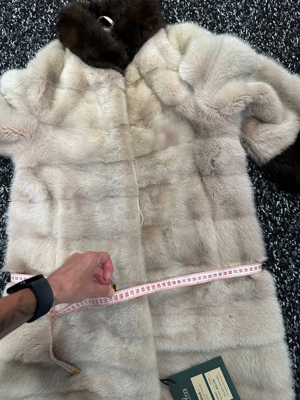 Luxurious Real Genuine Mink & Sable Fur Coat Golden Mocha horizontal 1201146 S