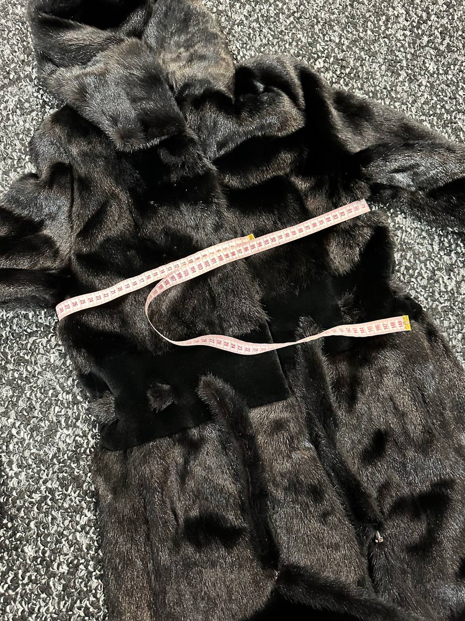 NEW REAL MINK FUR coat size S BELTED HOODED 1201123 long sleeve jacket BLACK