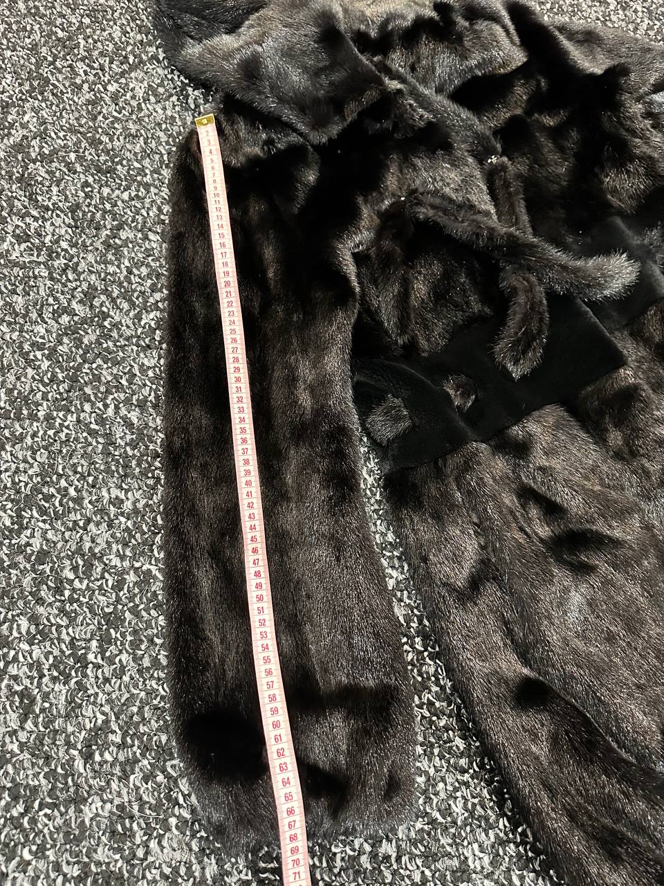 NEW REAL MINK FUR coat size S BELTED HOODED 1201123 long sleeve jacket BLACK