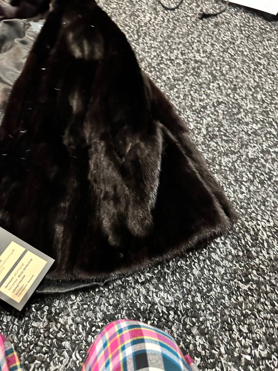 Luxury Womens Real MINK FUR 1201126 size M BLACK Coat Hooded Jacket