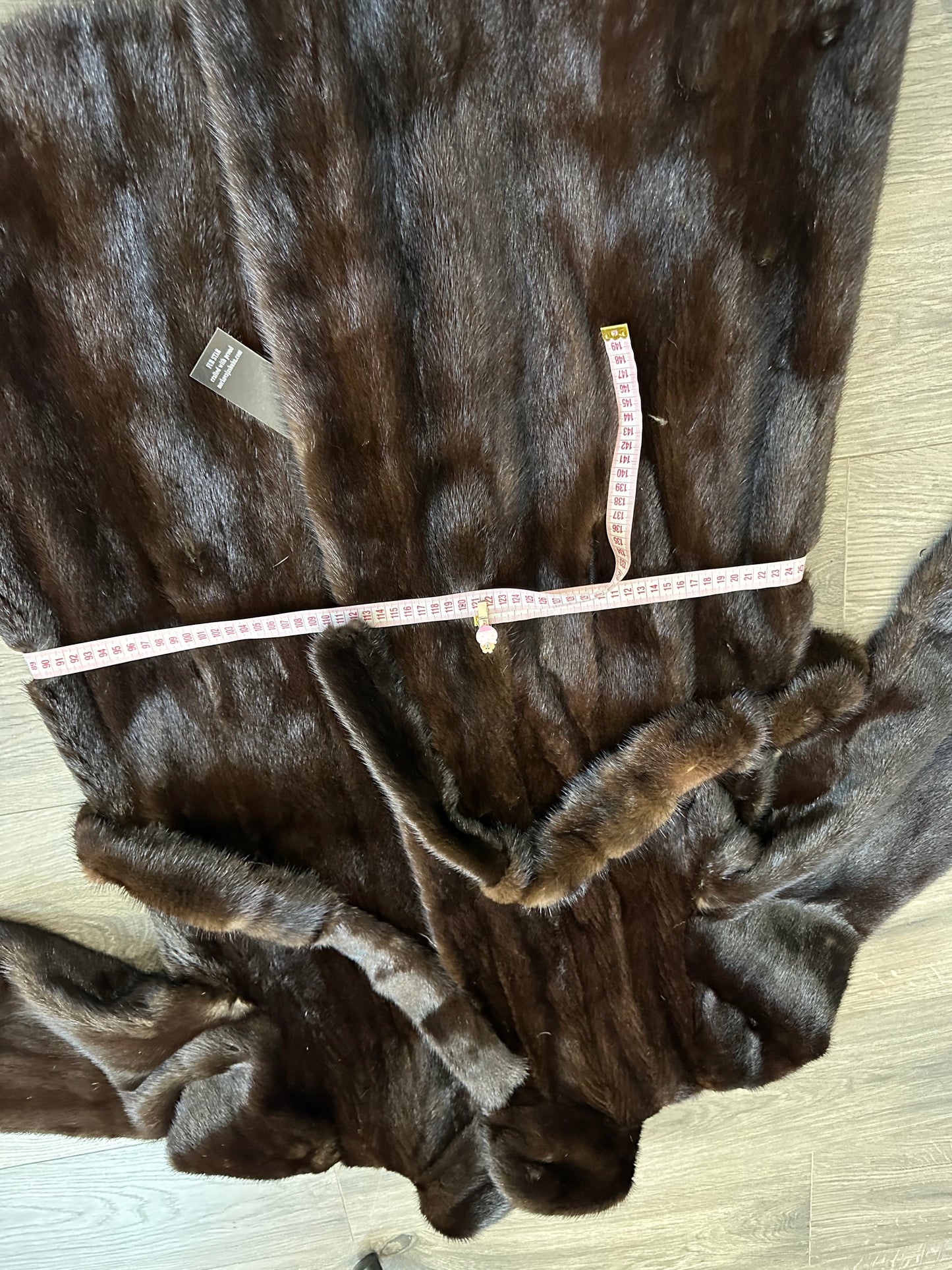 Mink Fur Coat Women Real Genuine dark brown size M NEW 1109926 FURSTAR BELTED