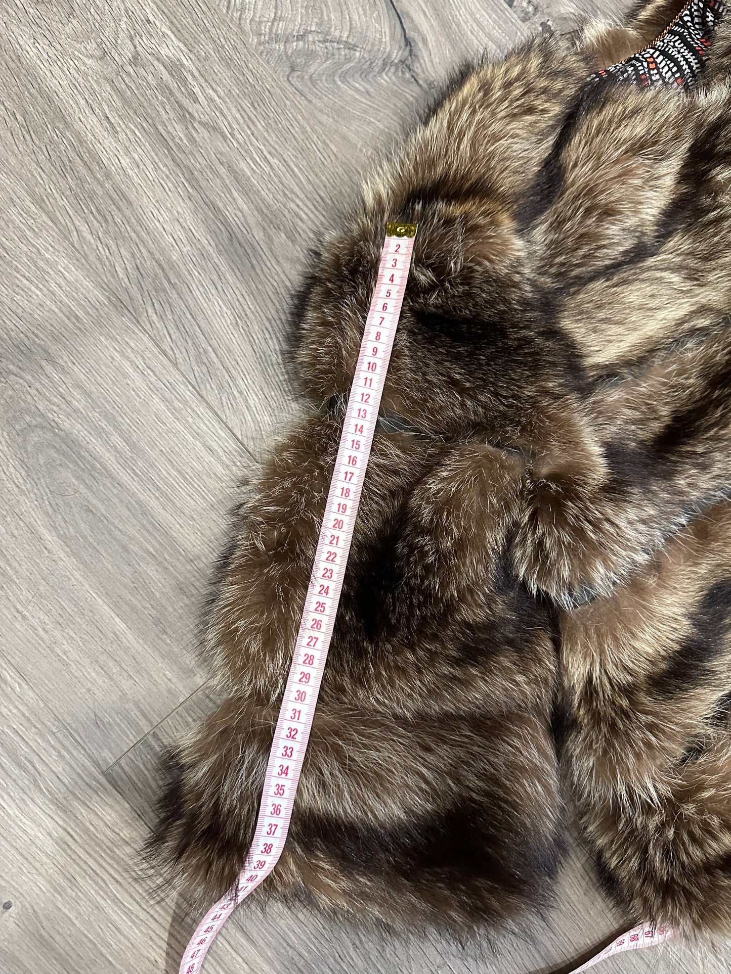 New REAL raccoon FUR SHORT BOMBER Coat Size XL 1109835 HORIZONTAL STYLE