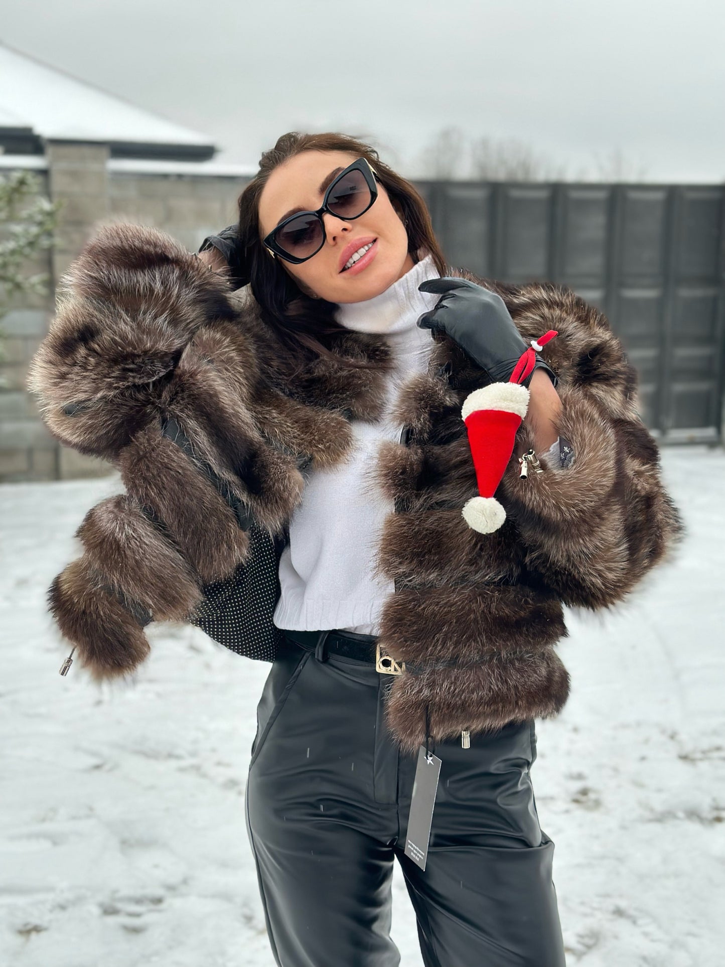 Real raccoon 100% Fur SHORT BOMBER Coat Size L 1109838 HORIZONTAL STYLE