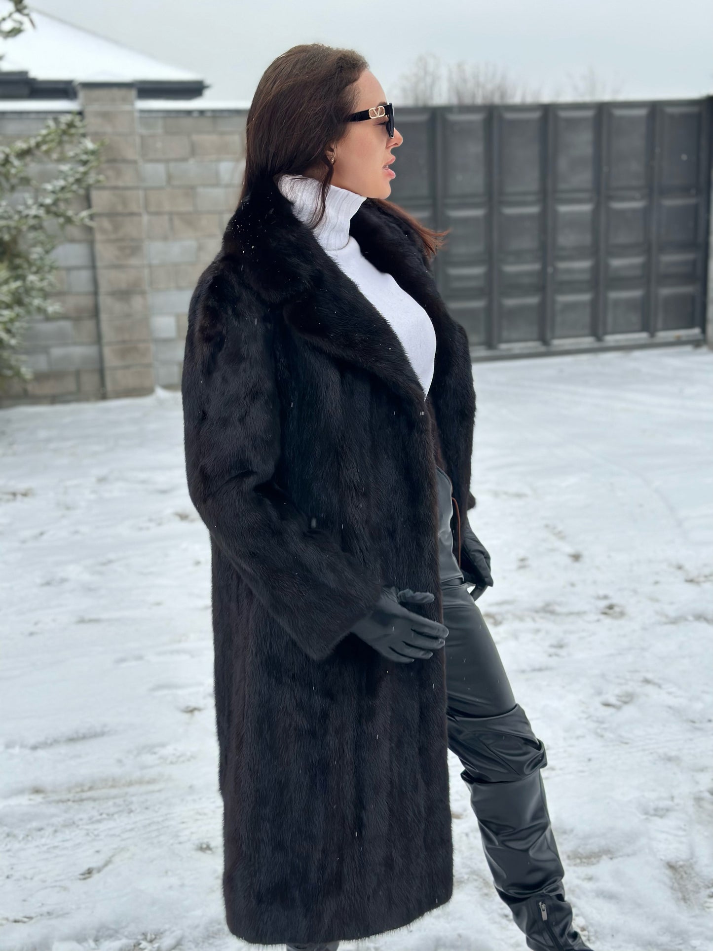 New 100% genuine real Natural mink fur coat jacket 1109829 size L dark brown
