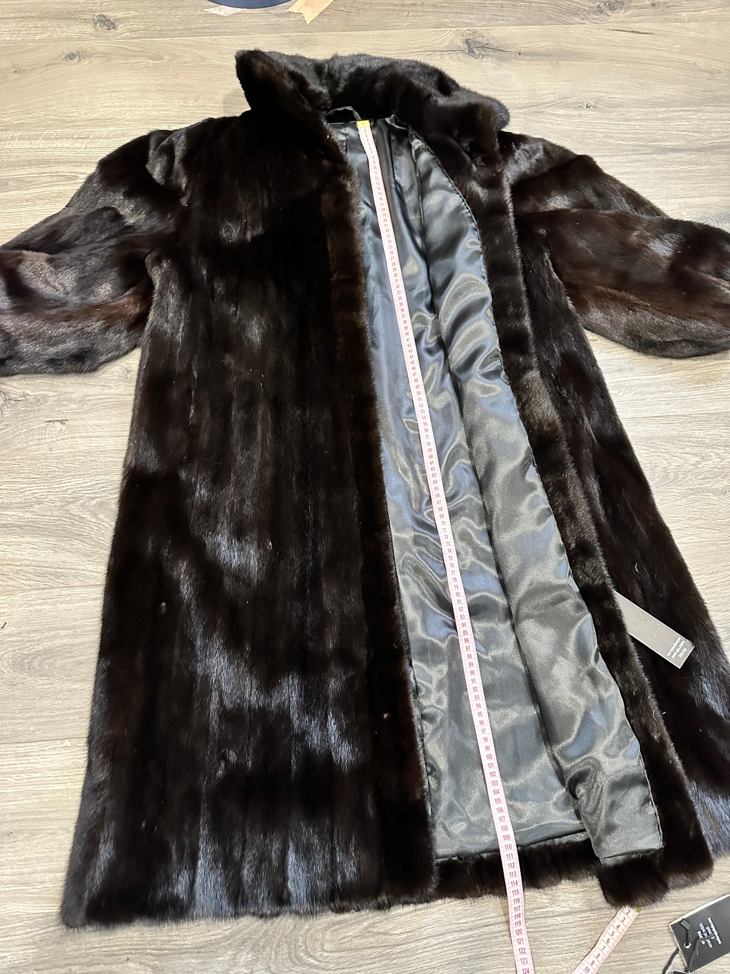 New 100% genuine real Mink Fur coat full length 1109831 size XL BLACK color