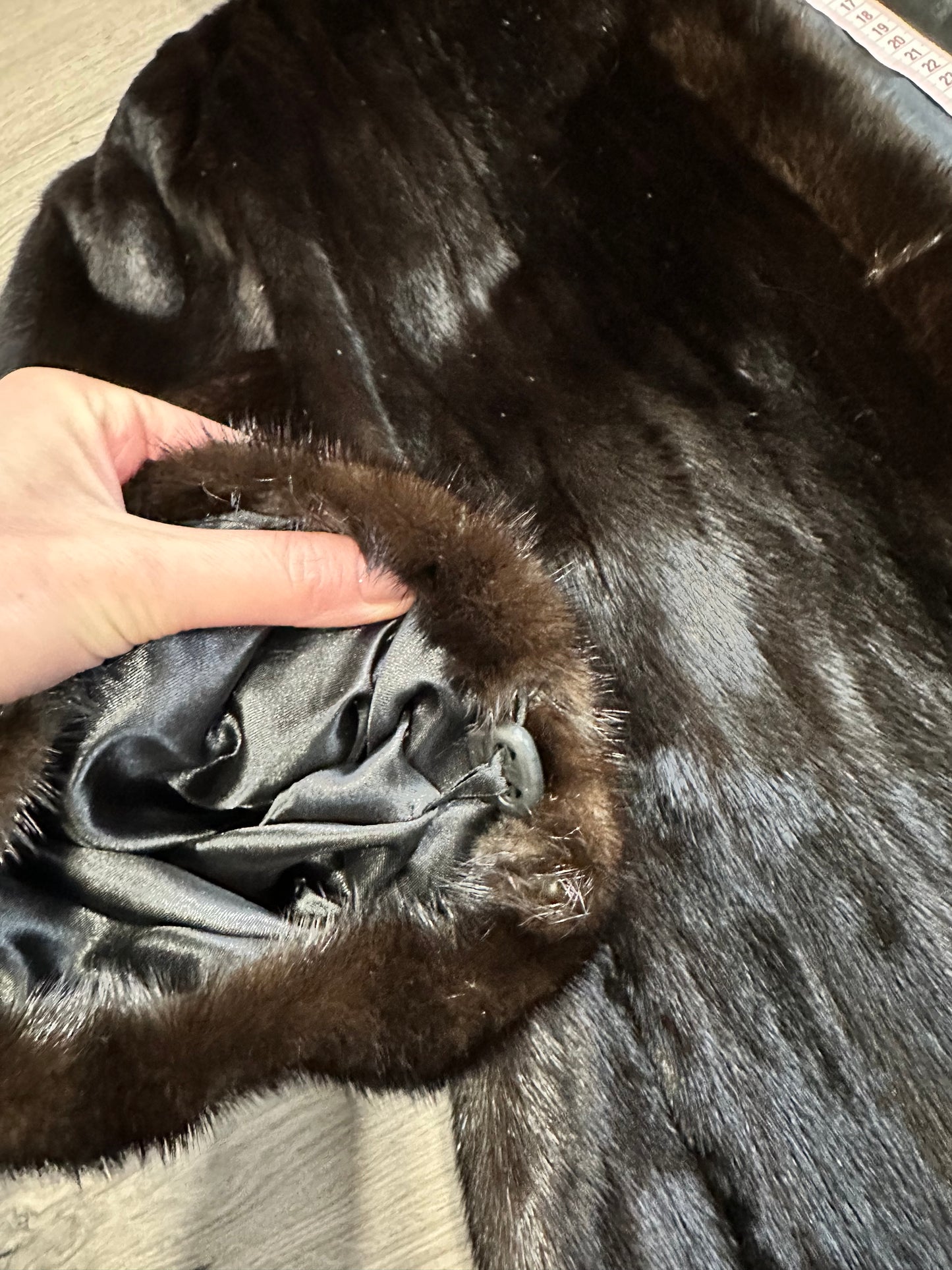 New 100% genuine real Mink Fur coat full length 1109831 size XL BLACK color