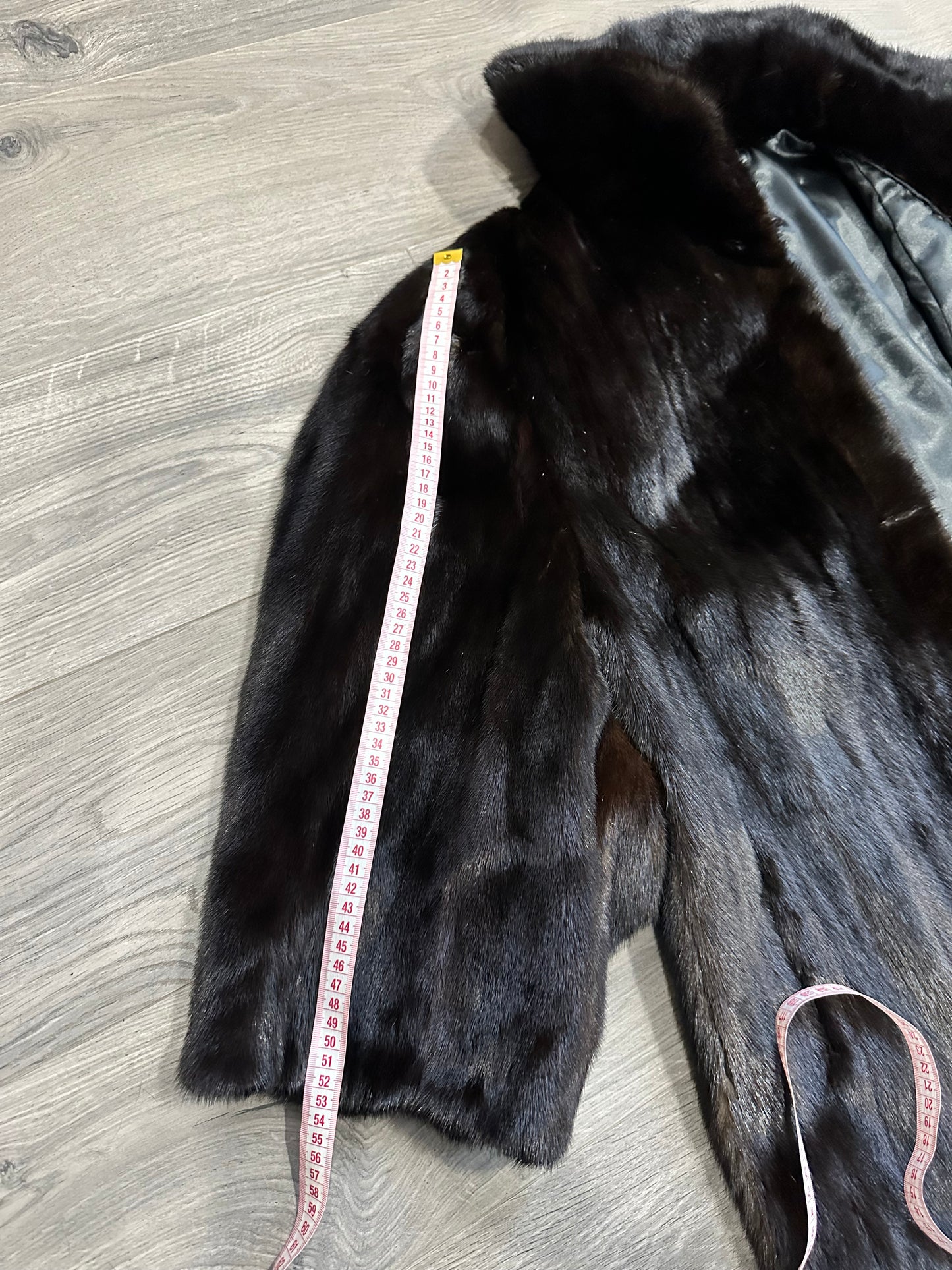 New 100% genuine real Mink Fur coat full length 1109831 size XL BLACK color