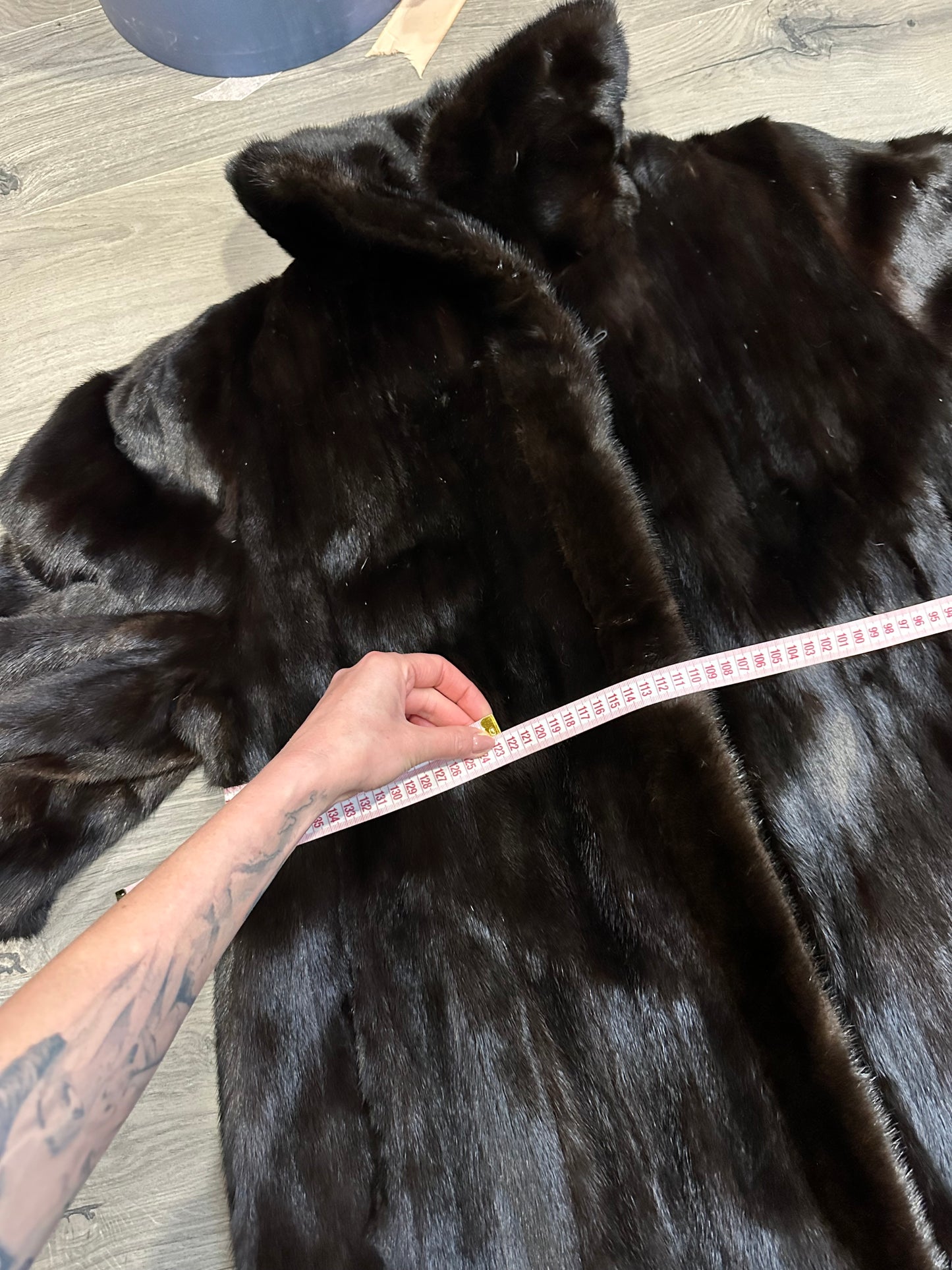 New 100% genuine real Mink Fur coat full length 1109831 size XL BLACK color