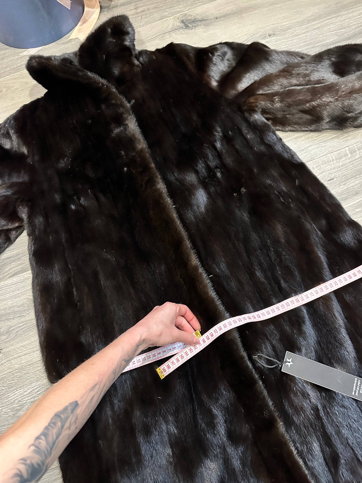 New 100% genuine real Mink Fur coat full length 1109831 size XL BLACK color