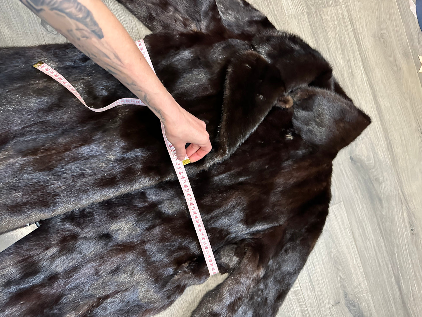 New 100% genuine real Natural mink fur coat jacket 1109829 size L dark brown