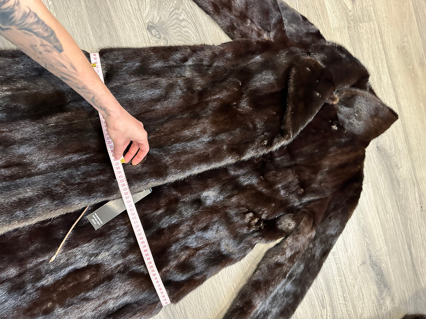 New 100% genuine real Natural mink fur coat jacket 1109829 size L dark brown
