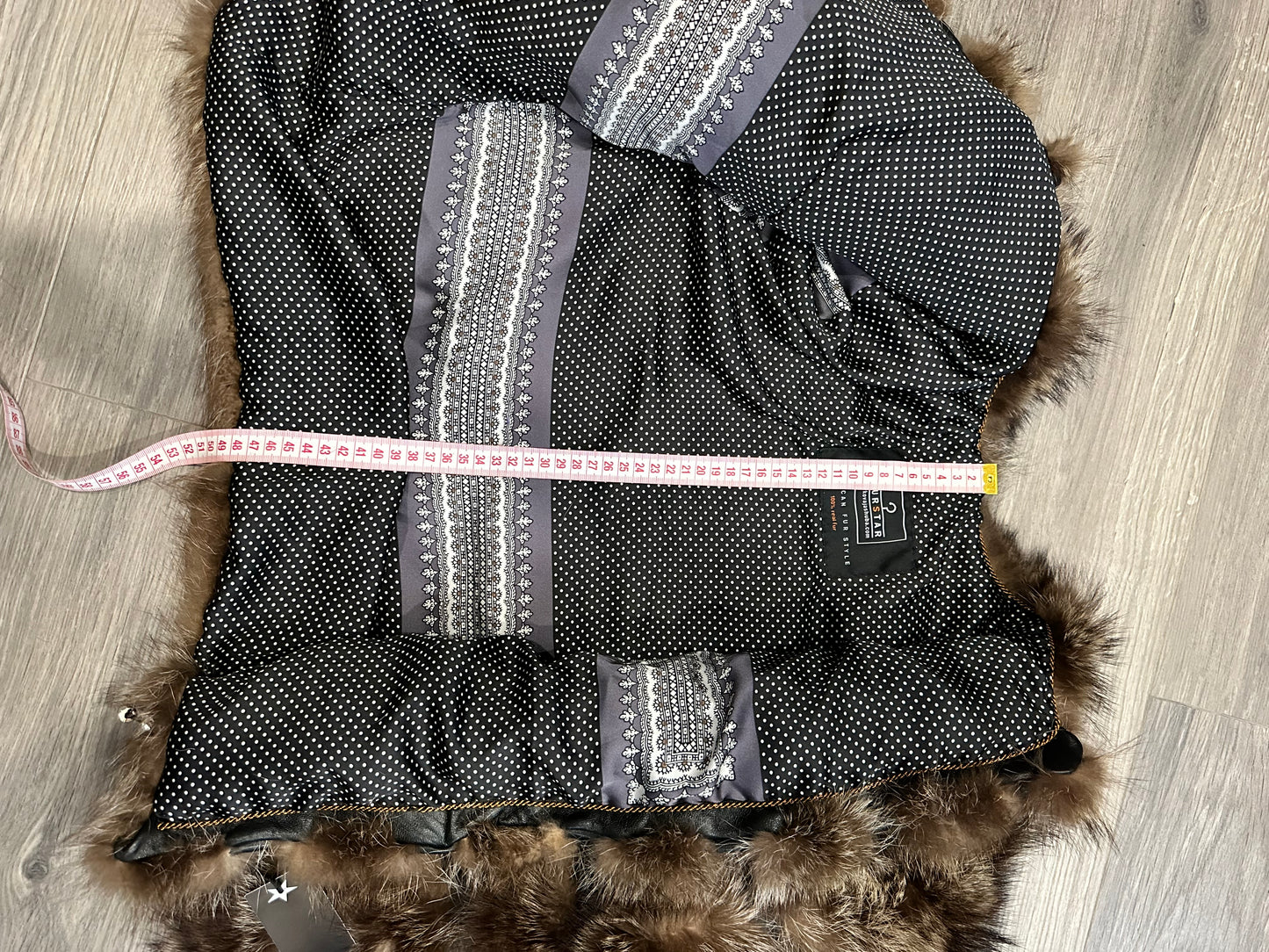 Real raccoon 100% Fur SHORT BOMBER Coat Size L 1109838 HORIZONTAL STYLE