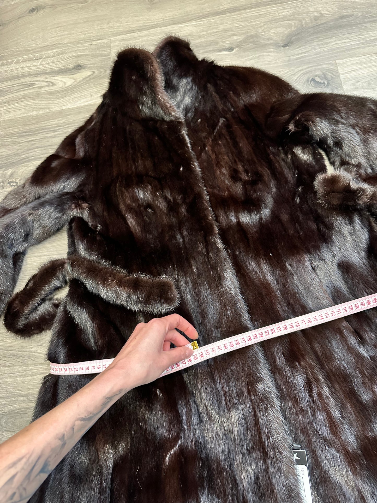 Luxury Womens Real Mink Fur jacket coat 1109828 Long genuine fur size L NEW