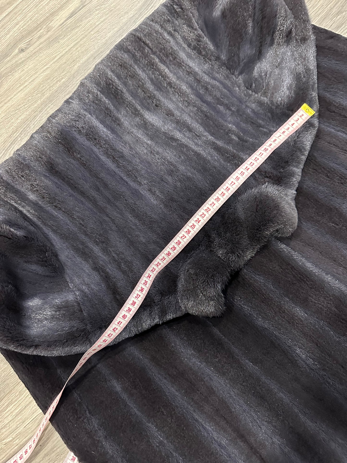 Real Luxury Sheared Mink Fur Coat Dark Graphite Color Full Length XL 1109847