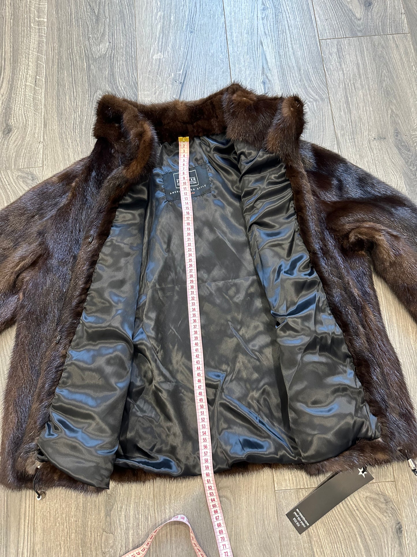 Women Real Mink Fur SIZE 2XL jacket coat 1109953 genuine NEW Brown Bomber FURSTAR