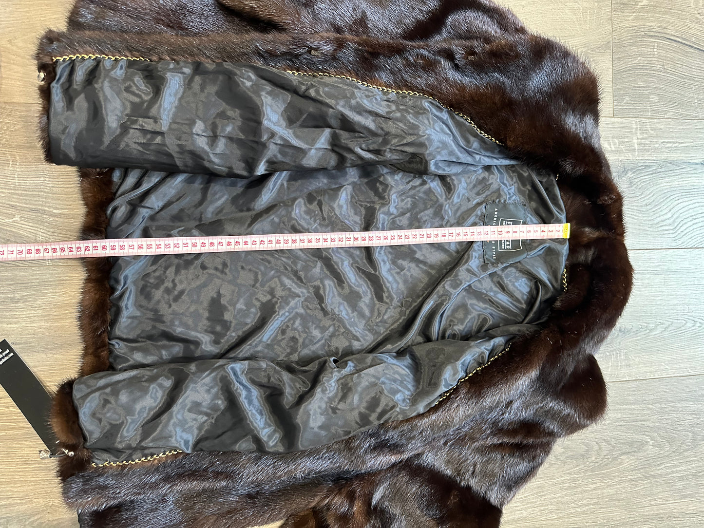 NEW Womens Real genuine Mink Fur jacket coat 2XL Bomber 1109974 Brown FURSTAR