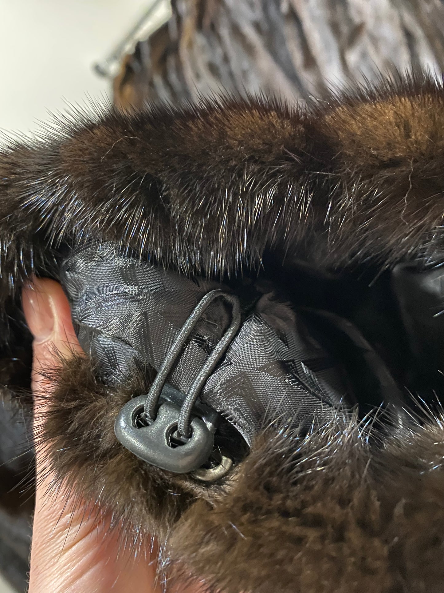 genuine real mink fur coat jacket 1109815 size L new dark brown color