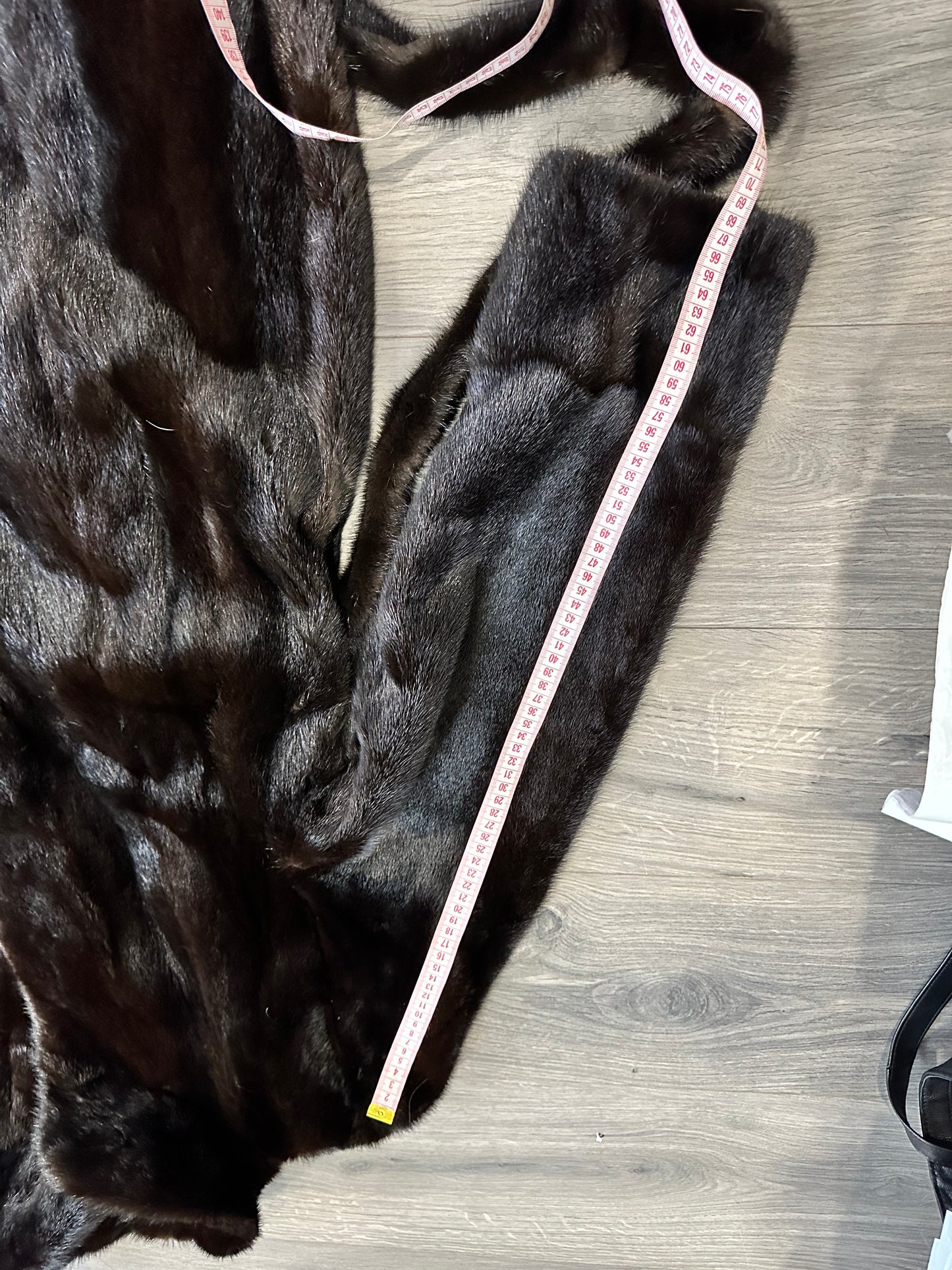 genuine real mink fur coat jacket 1109898 size L new dark brown color