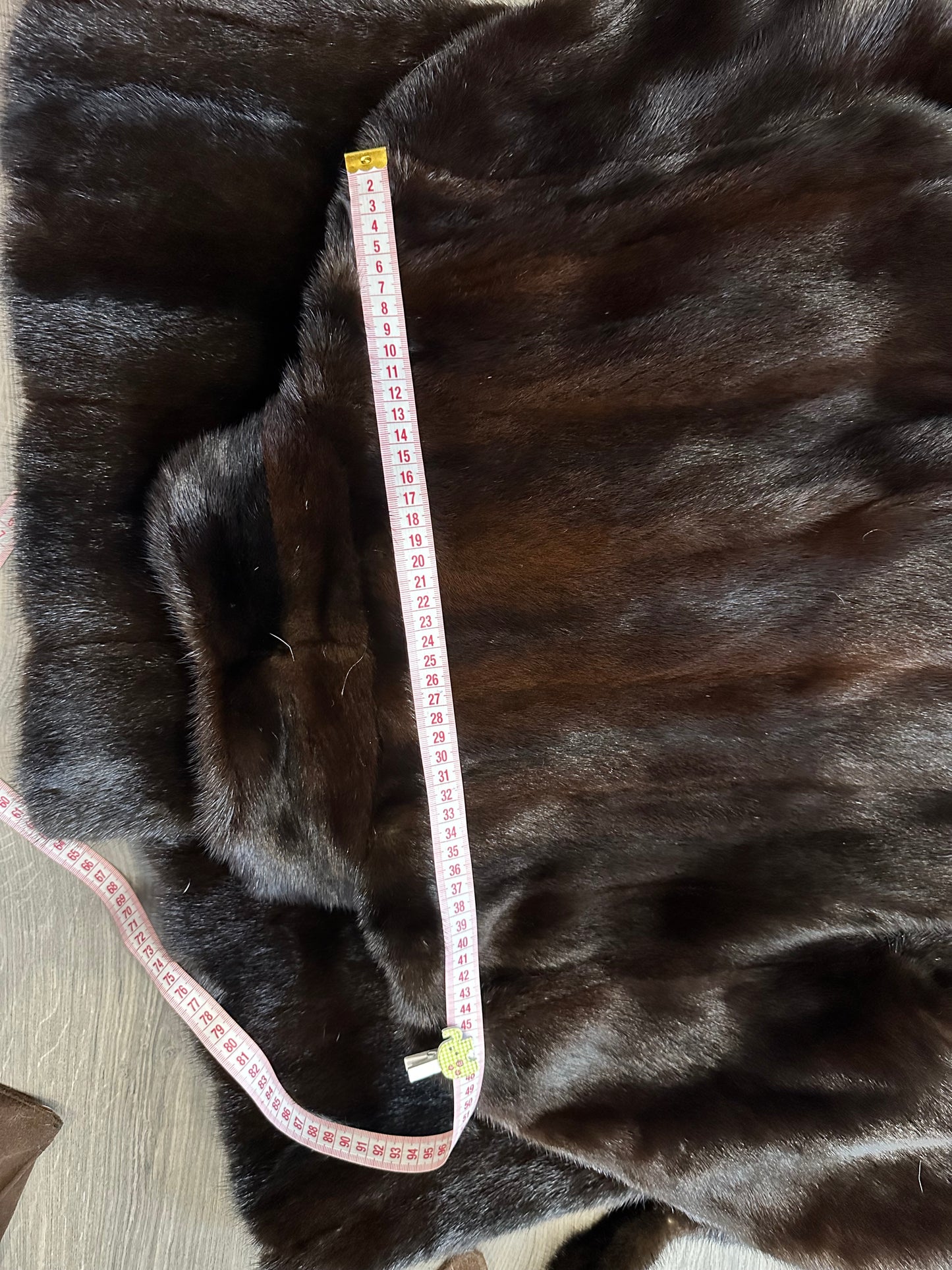 genuine real mink fur coat jacket 1109898 size L new dark brown color