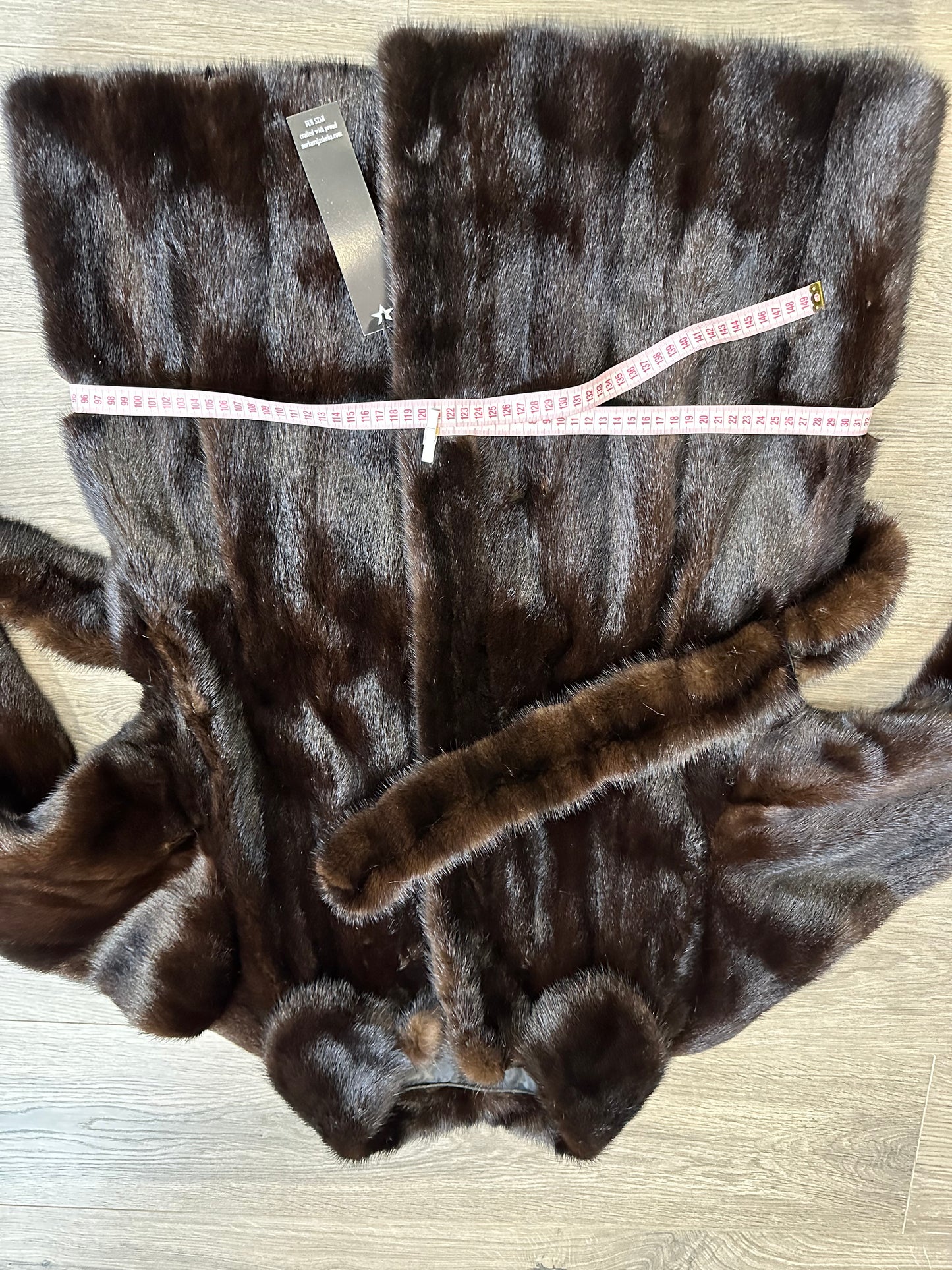 women real mink fur coat dark brown color size M NEW 1109906 GENUINE