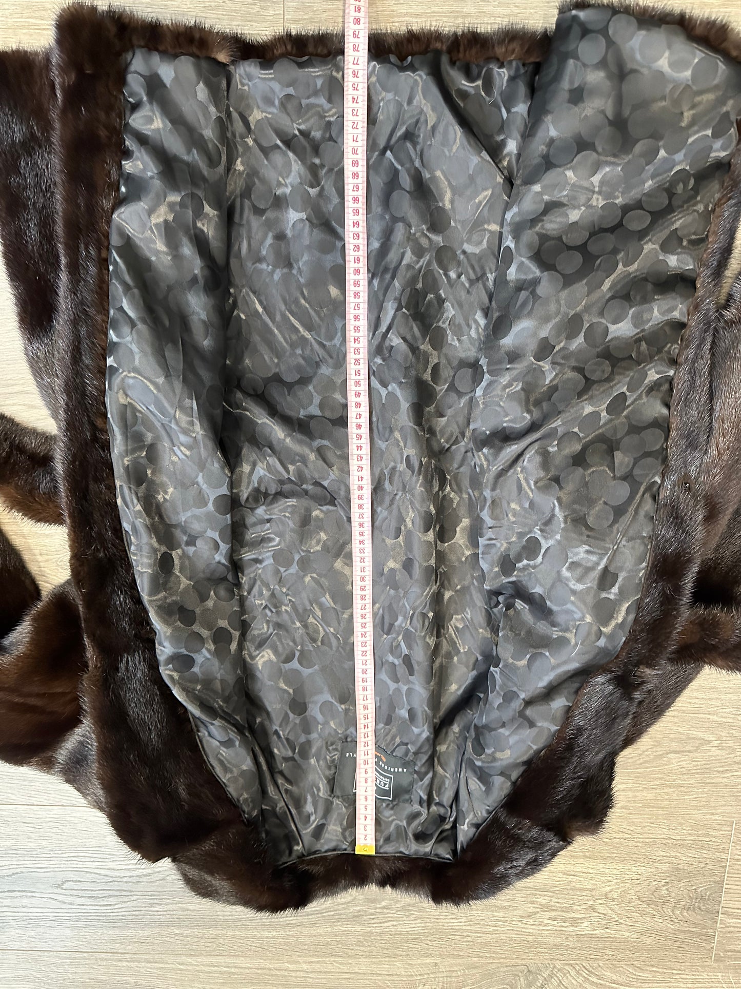 women real mink fur coat dark brown color size M NEW 1109906 GENUINE