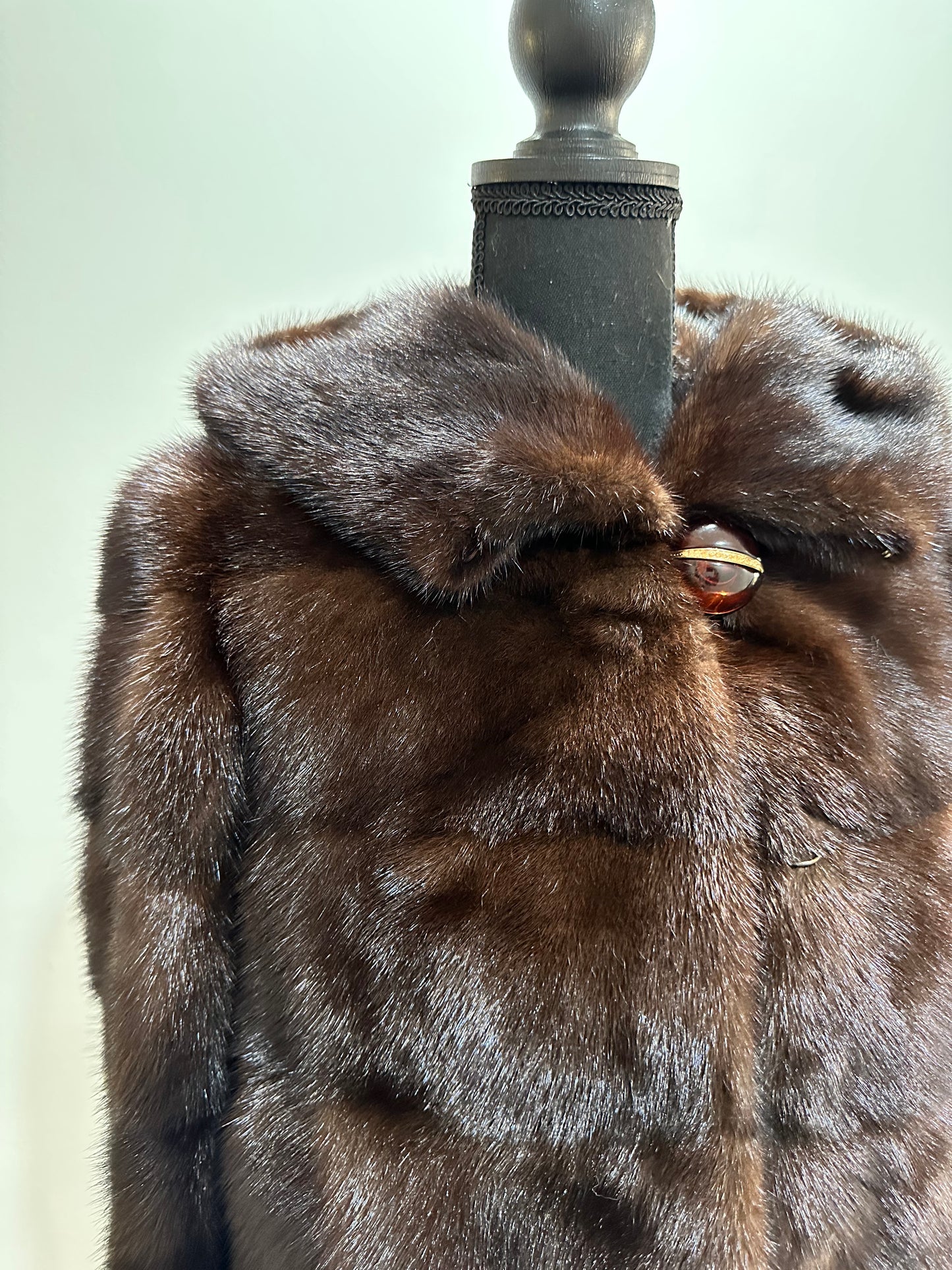 NEW REAL MINK FUR coat size XS SMALL 1201071 HORIZONTAL long sleeve jacket BROWN