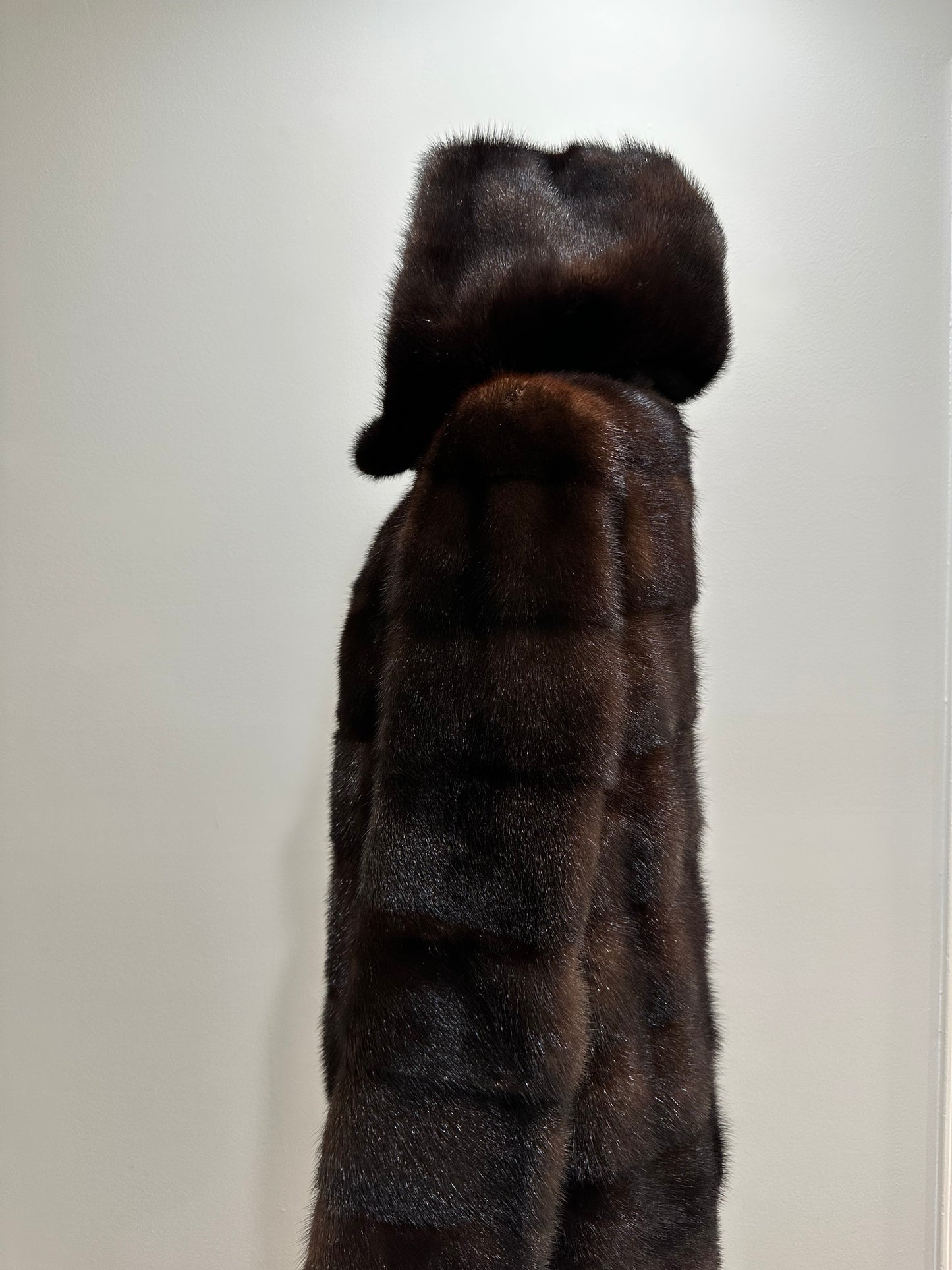 NEW REAL MINK FUR coat size XS SMALL 1201071 HORIZONTAL long sleeve jacket BROWN