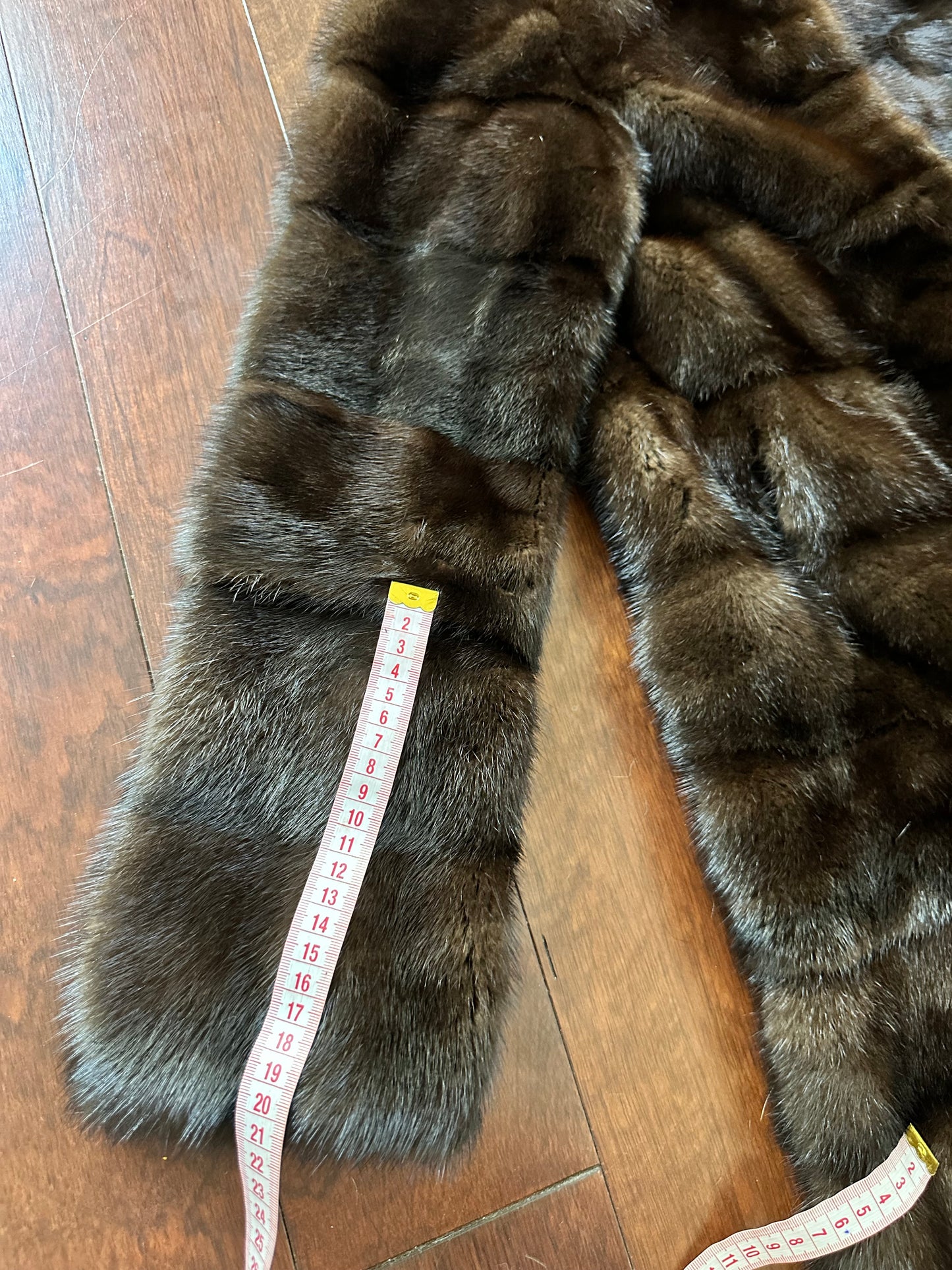 NEW REAL MINK FUR coat size XS SMALL 1201071 HORIZONTAL long sleeve jacket BROWN