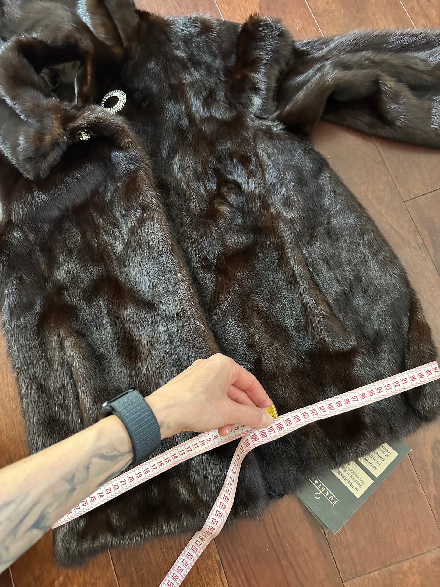 Real 100% MINK FUR 1201072 size S brown HOODED BOMBER Coat Jacket