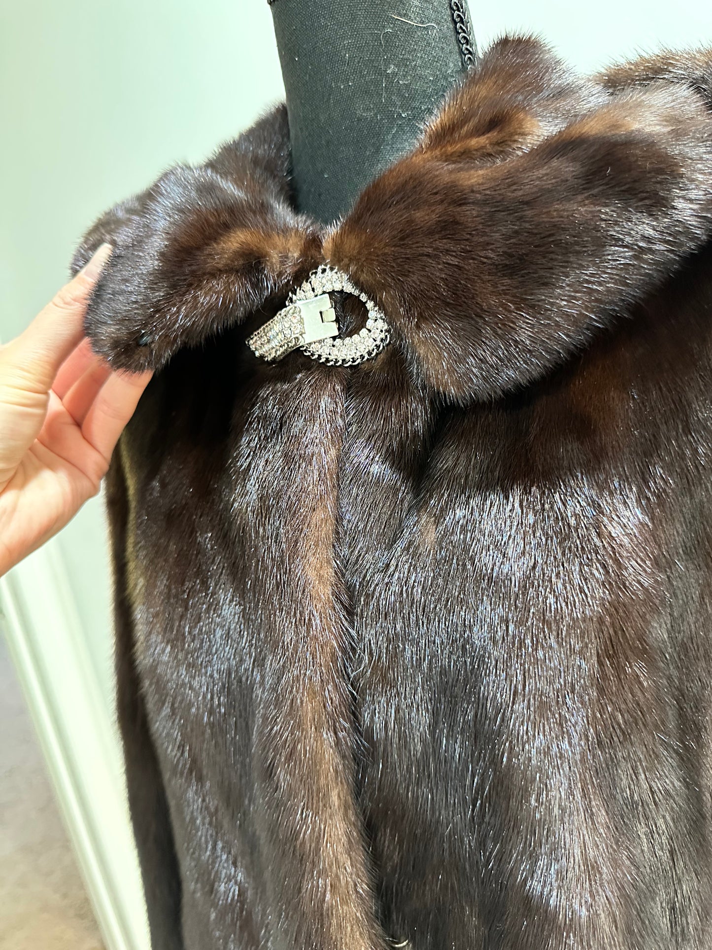 Real 100% MINK FUR 1201072 size S brown HOODED BOMBER Coat Jacket