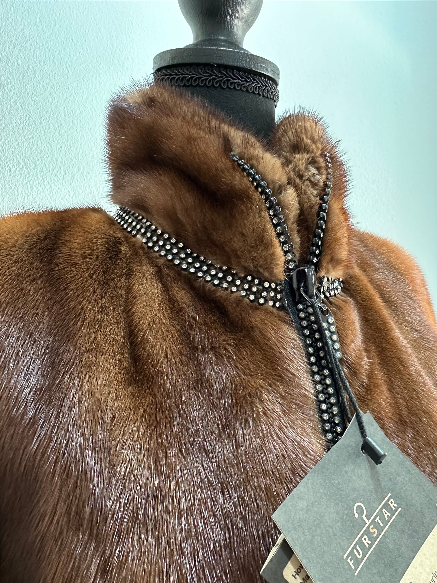 New mink SHORT coat JACKET size XXS REAL FULL SKIN FUR mink 1201073 Honey
