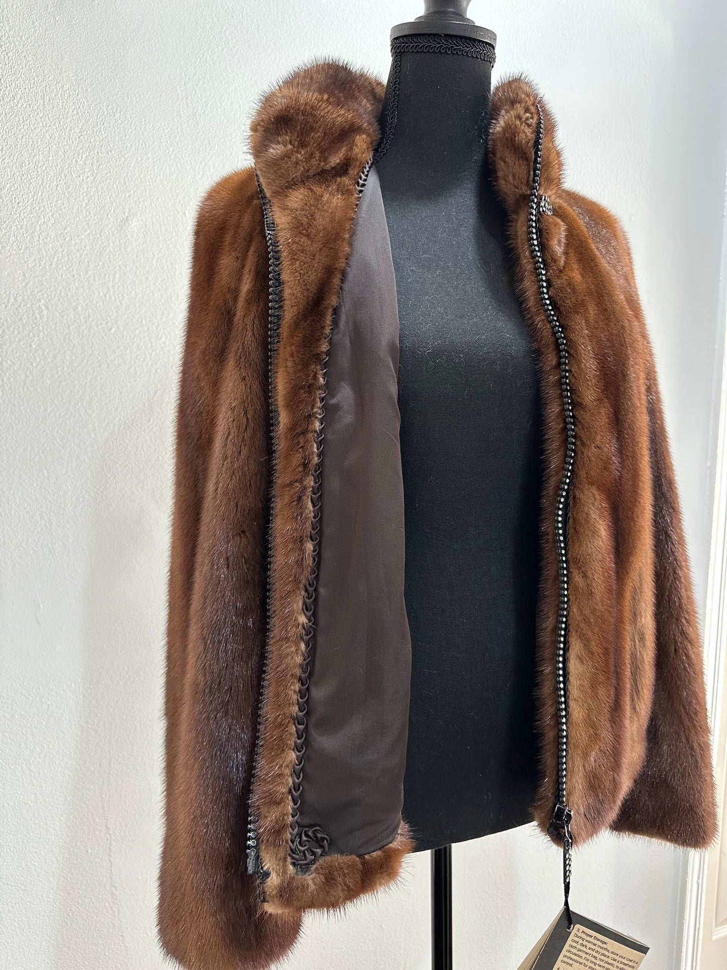 New mink SHORT coat JACKET size XXS REAL FULL SKIN FUR mink 1201073 Honey