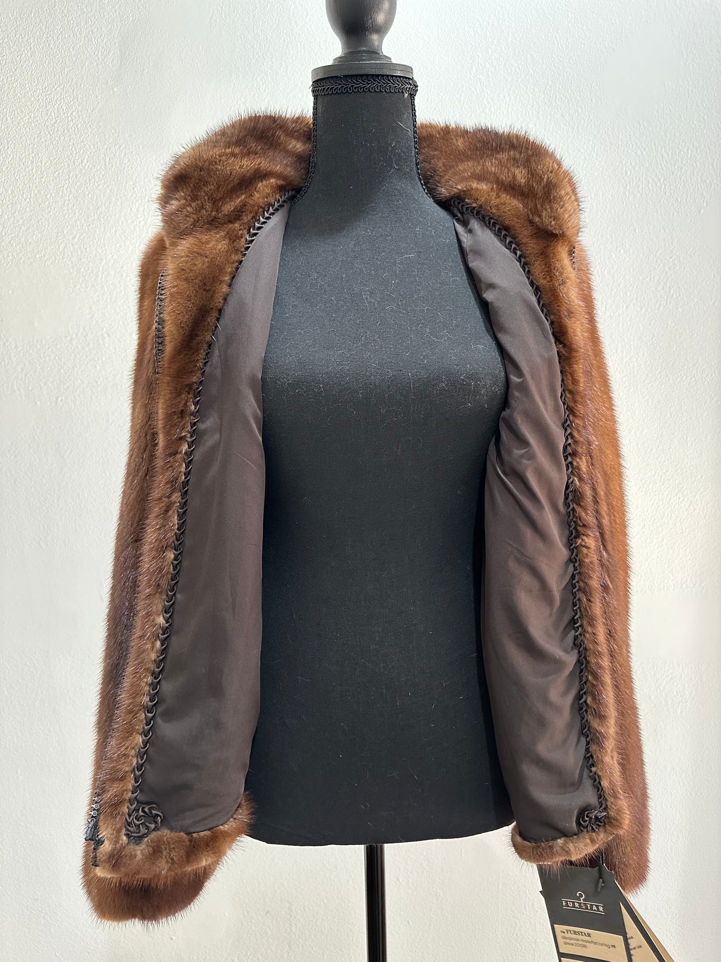 New mink SHORT coat JACKET size XXS REAL FULL SKIN FUR mink 1201073 Honey