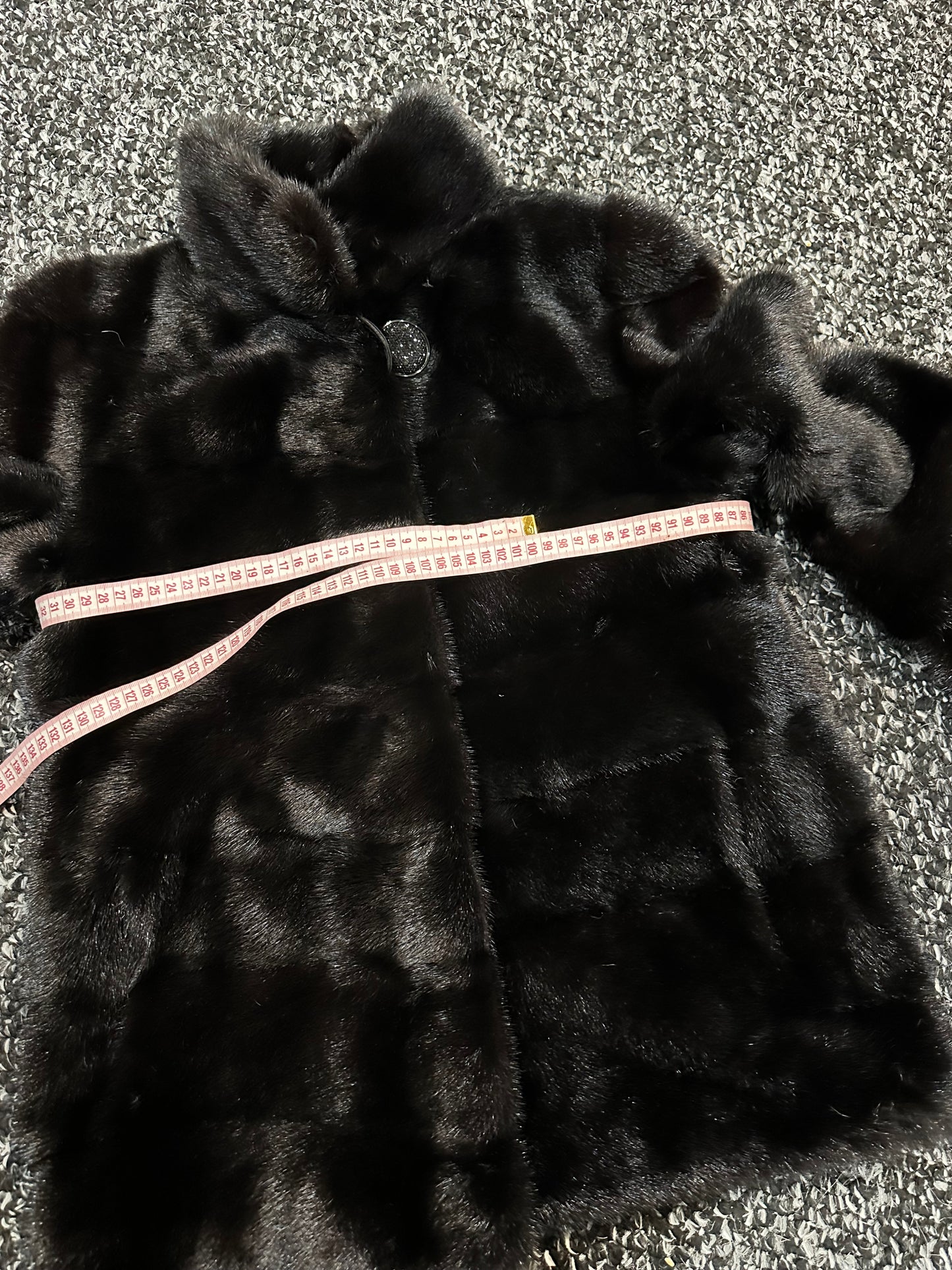 REAL Mink FUR jacket coat GENUINE 1201075 BLACK size S NEW Luxury SLEEVE detachabl