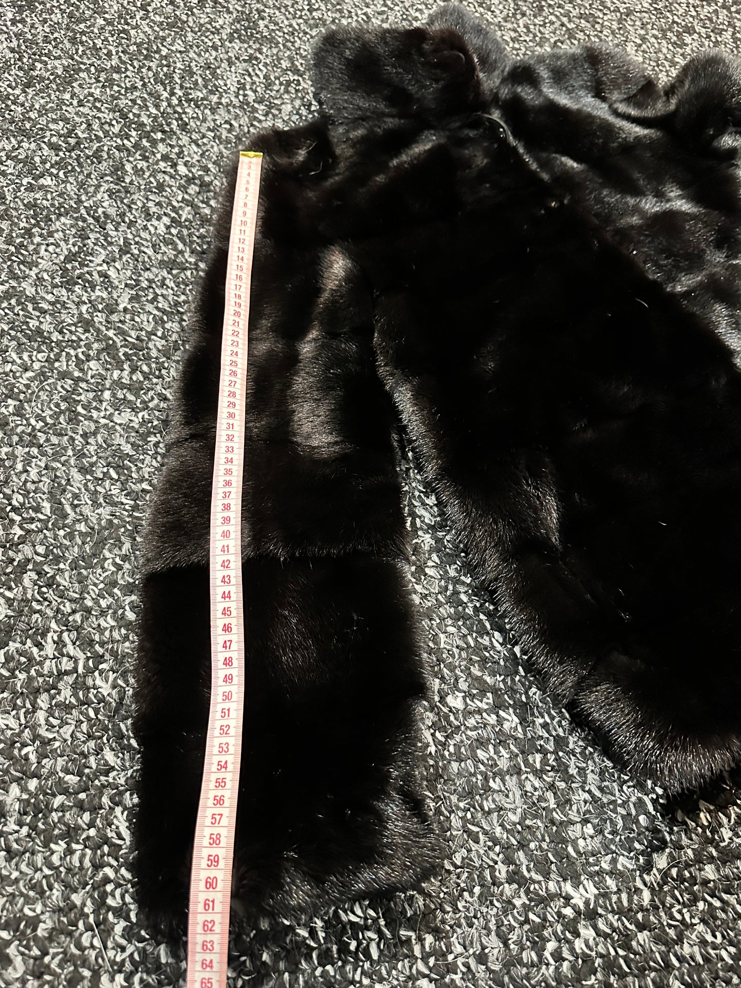 REAL Mink FUR jacket coat GENUINE 1201075 BLACK size S NEW Luxury SLEEVE detachabl
